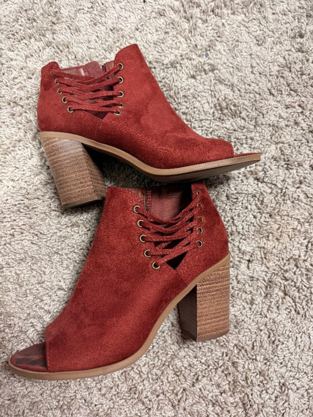 Rust Colored Chunky Ankle Booties